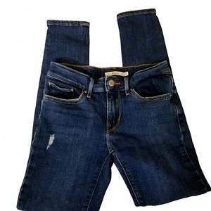 Levi's 711 Low Rise distressed skinny jeans sz 25 Inseam 26 Inches